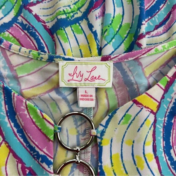 IVY LANE Multi Color Sleeveless Swing Dress Size Large - Picture 5 of 14